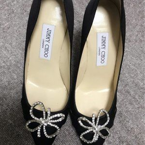 Jimmy Choo Diamond Black High Heels 37.5 (7) Size
